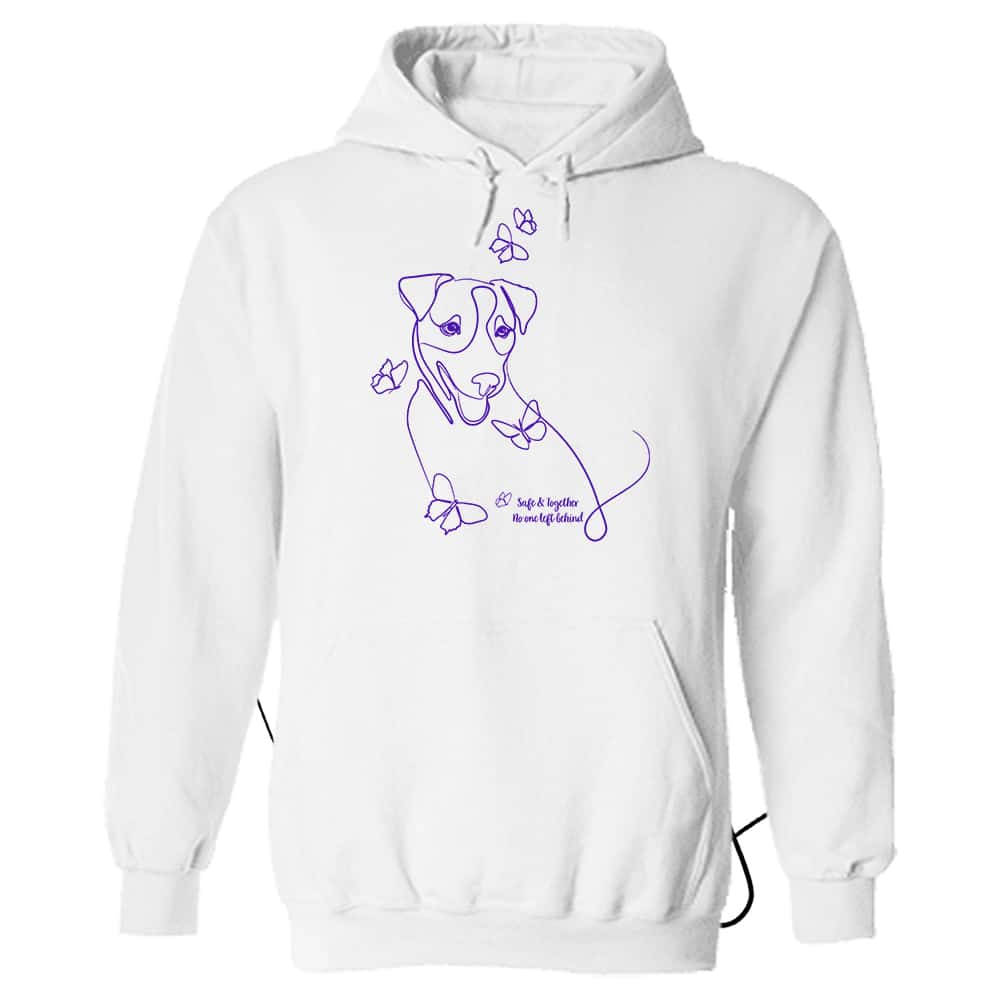 Safe & Together No One Left Behind Stencil Hoodie White