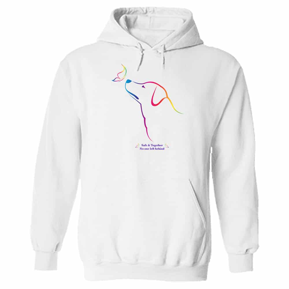 Safe & Together No One Left Behind Watercolor Hoodie White