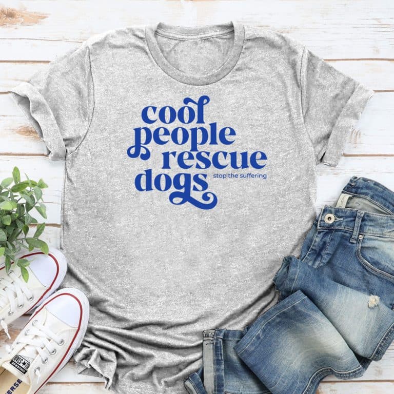 Cool People Rescue Dogs Standard Tee Heather Grey