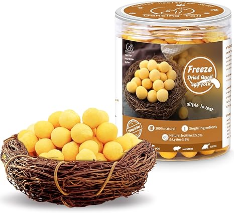 Freeze Dried Cat and Dog Treats, Limited Ingredient Quail Egg Yolk Healthy Tasty Snacks for Training