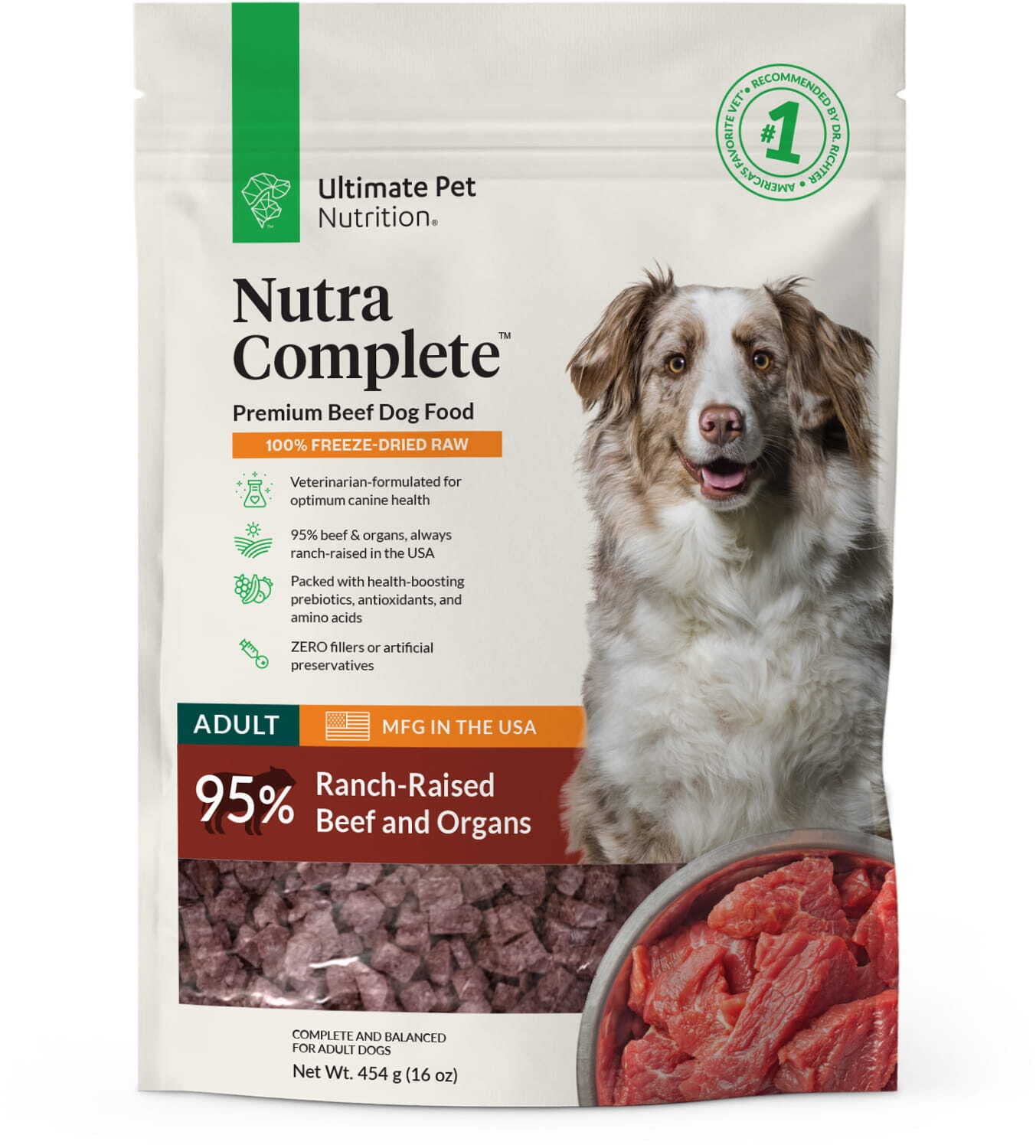 Nutra Complete Beef freeze-dried veterinarian-formulated dog food