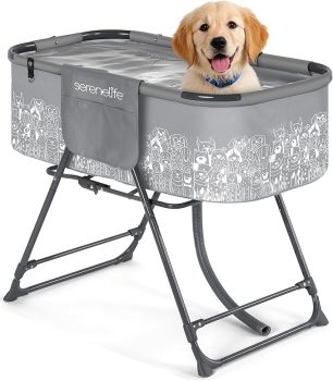 SereneLife Foldable Dog Bath Tub