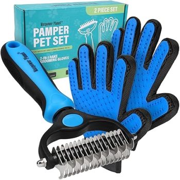Maxpower Planet Pet Grooming Brush and 2X Grooming Glove