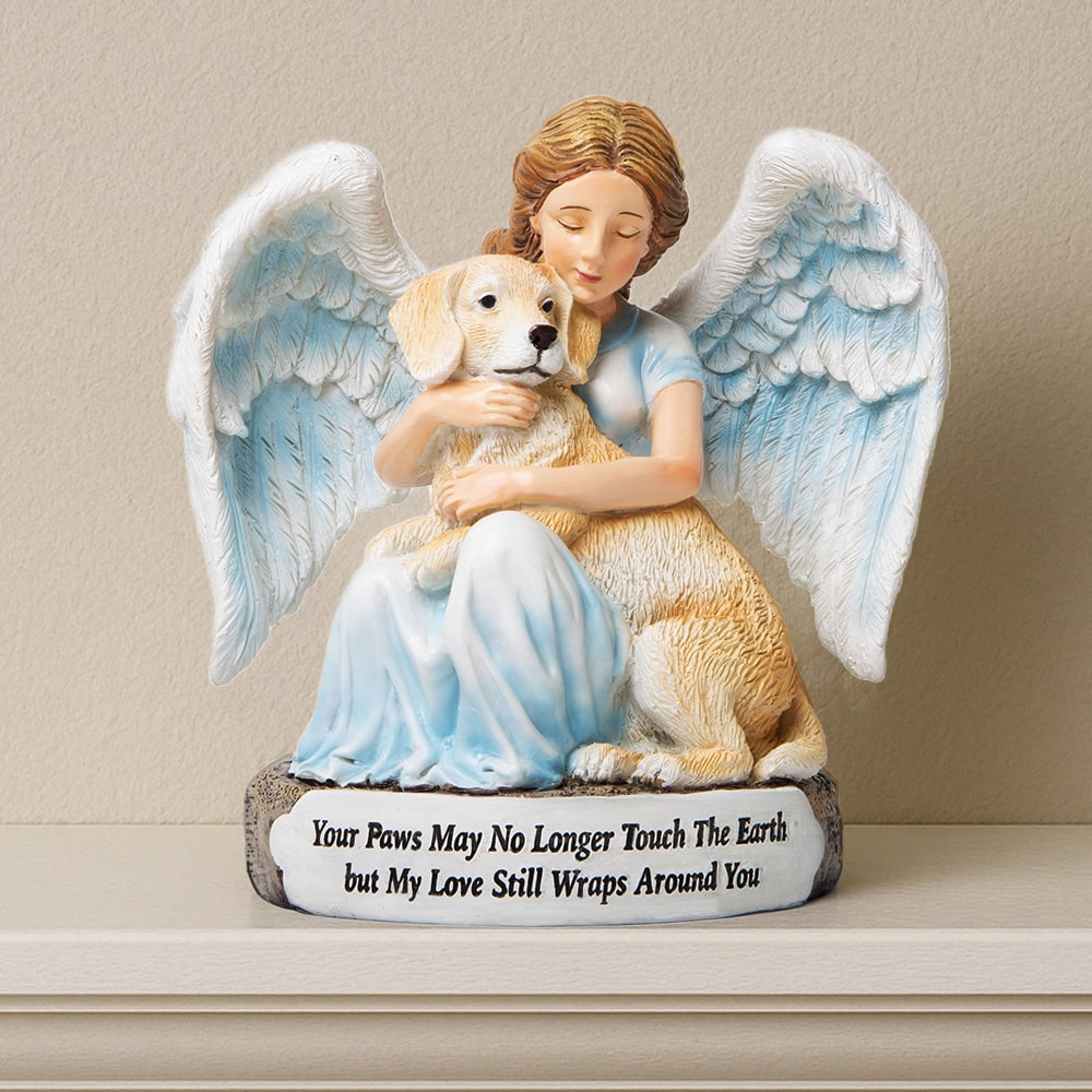'Your Paws May No Longer Touch the Earth' Angel Dog Memorial Figurine- Feeds 10 Shelter Dogs in Honor of Your Beloved Pup