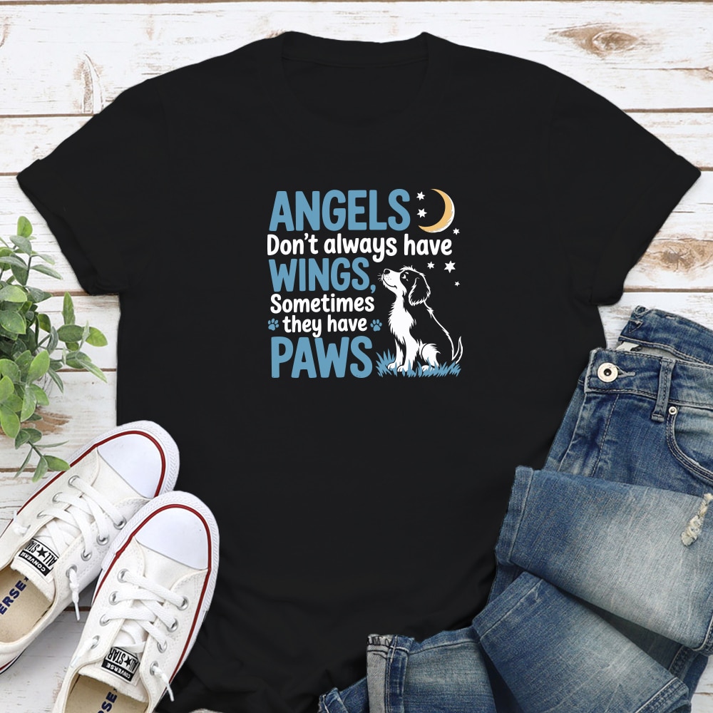 Angels Don’t Always Have Wings Standard Tee Black