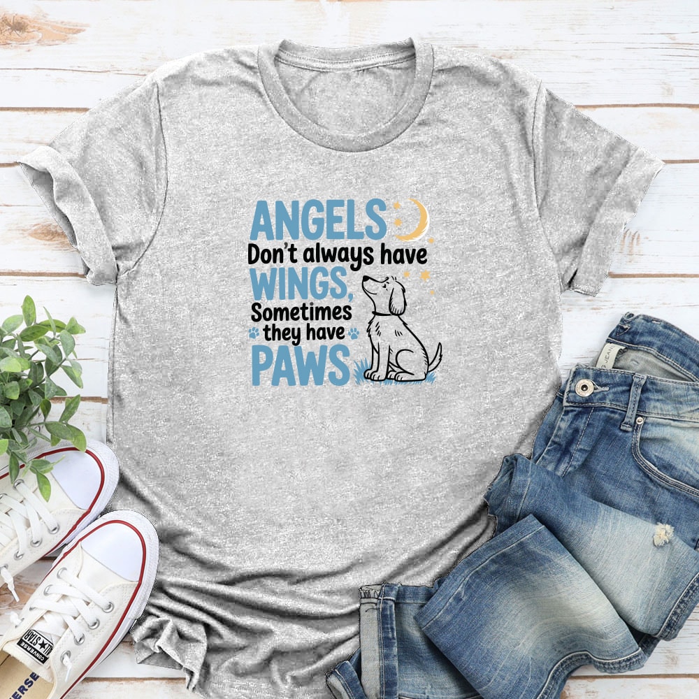 Angels Don’t Always Have Wings Standard Tee Heather Grey