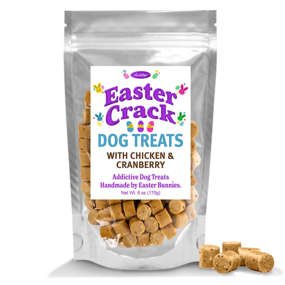 iHeartDogs Easter Crack Dog Treats with Chicken & Cranberry - 6 oz Bag- Helps Feed Hungry Shelter Dogs In Need