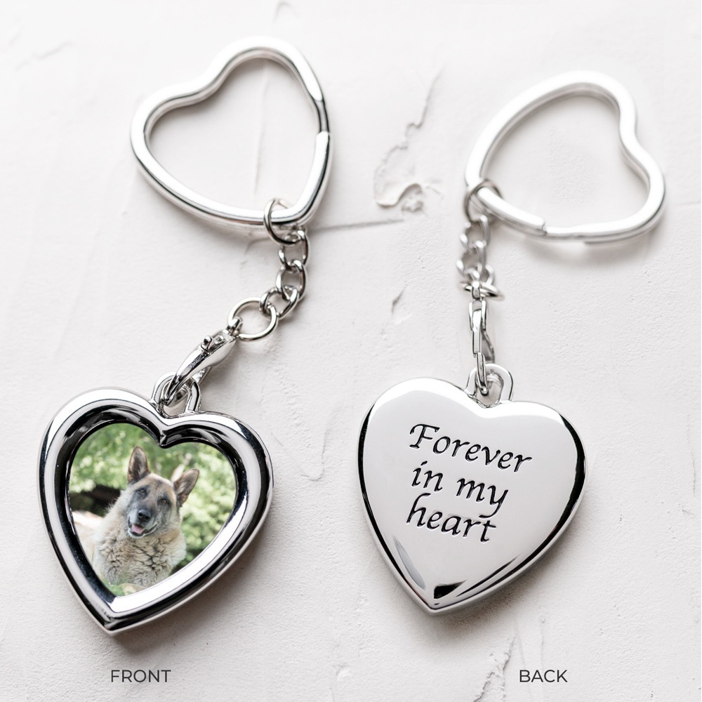 'Forever In My Heart' Dog Photo  Safe & Together Keychain Locket – Provides a Day of Safety & Care For Domestic Violence Victims