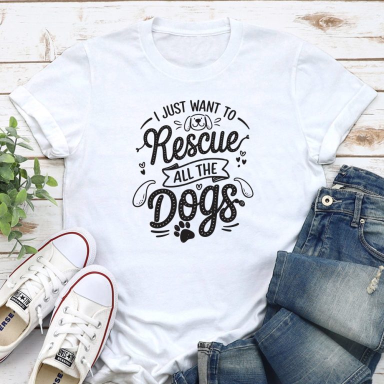 I Just Want To Rescue All The Dogs Standard Tee White