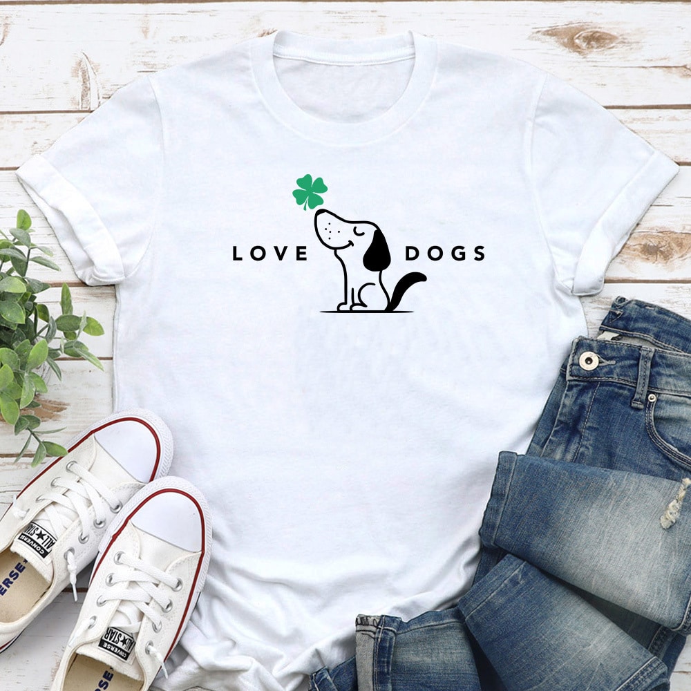 St. Patrick’s Love Dogs Standard Tee White