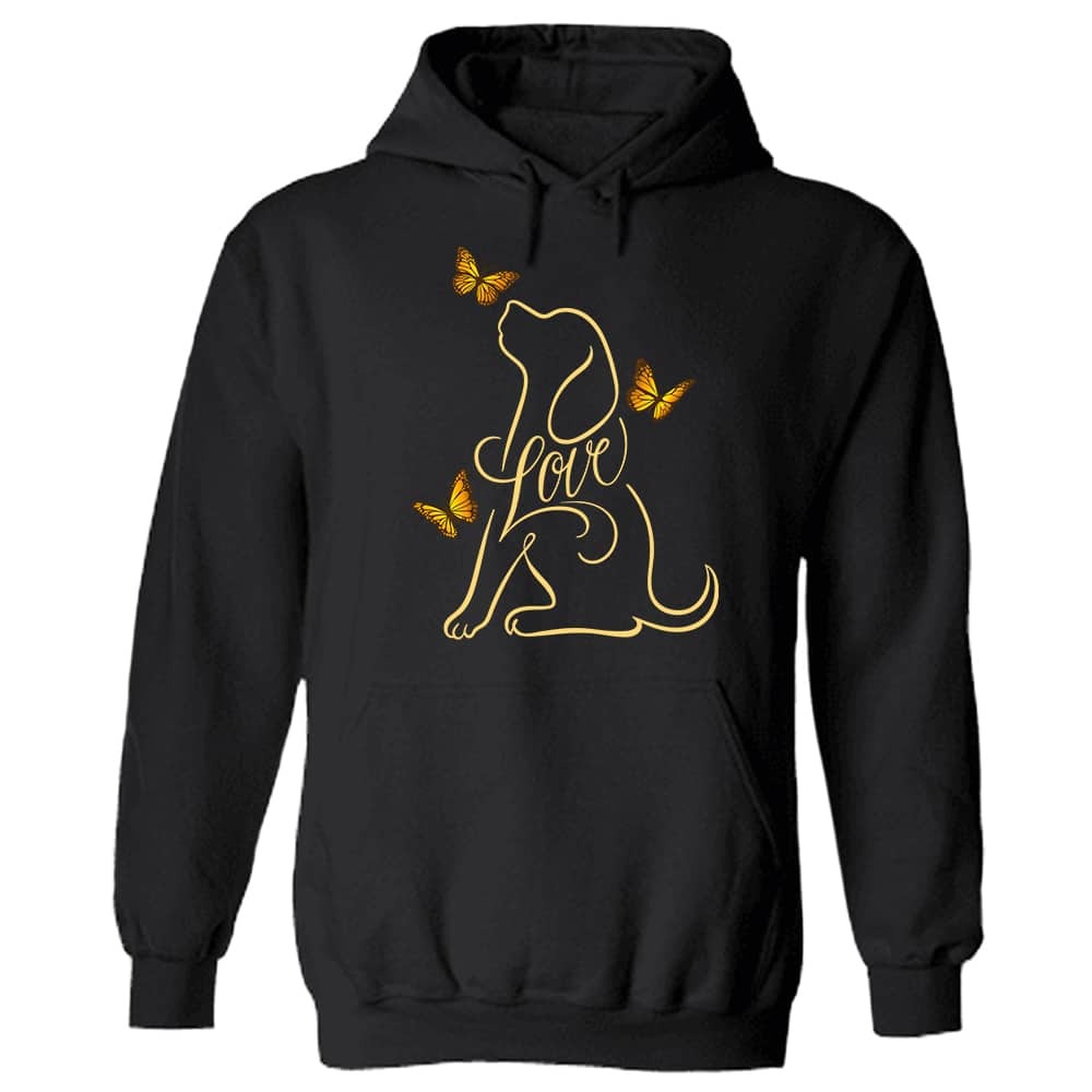 Safe & Together Loving Dog Butterfly Hoodie Black