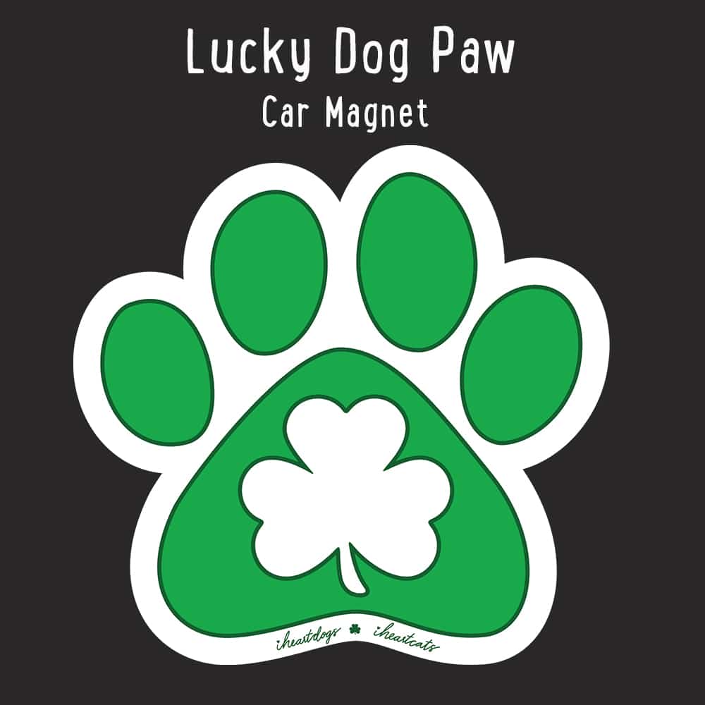 St Patrick’s Lucky Dog Paw- Car Magnet- Great for Kitchen Fridge,  Home Decor- Helps Feed Hungry Shelter Dogs in Need
