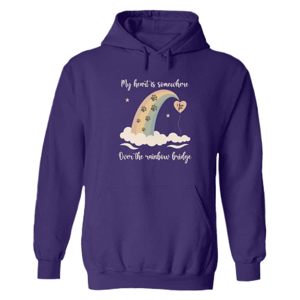 My Heart’s Somewhere Over The Rainbow Bridge Hoodie Purple