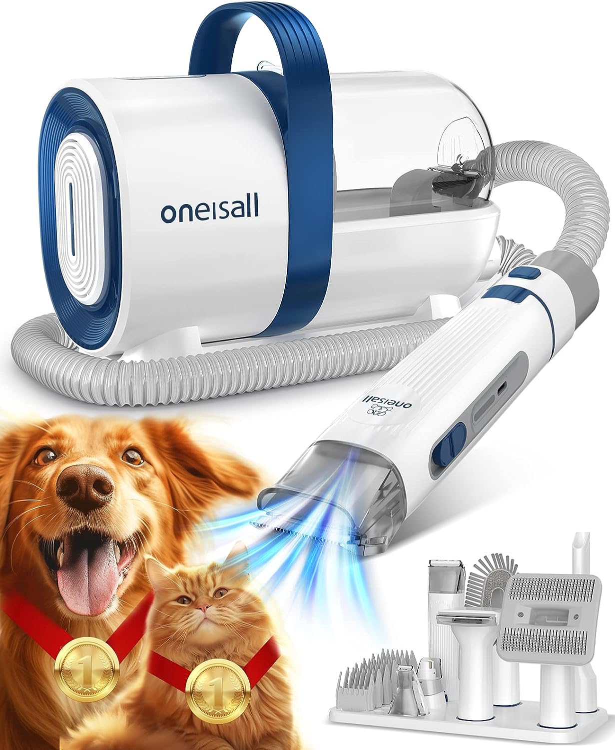 Oneisall Dog Hair Vacuum & Dog Grooming Kit