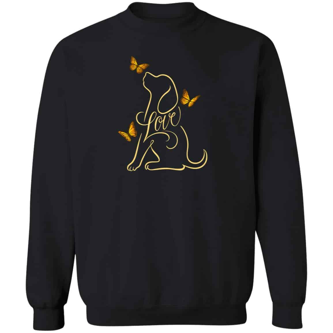 Safe & Together Loving Dog Butterfly Sweatshirt Black
