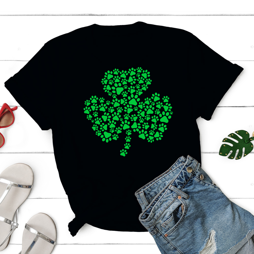 Dog Paws Shamrock Standard Tee Black