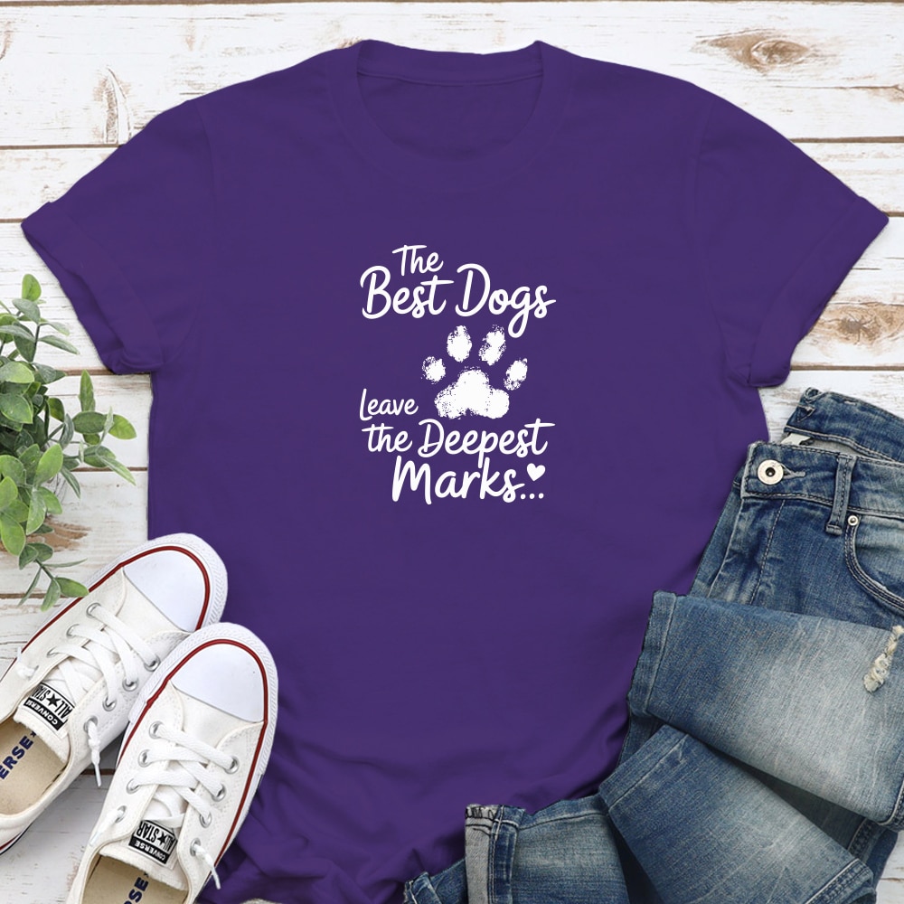 The Best Dogs Leave The Deepest Marks Standard Tee Purple