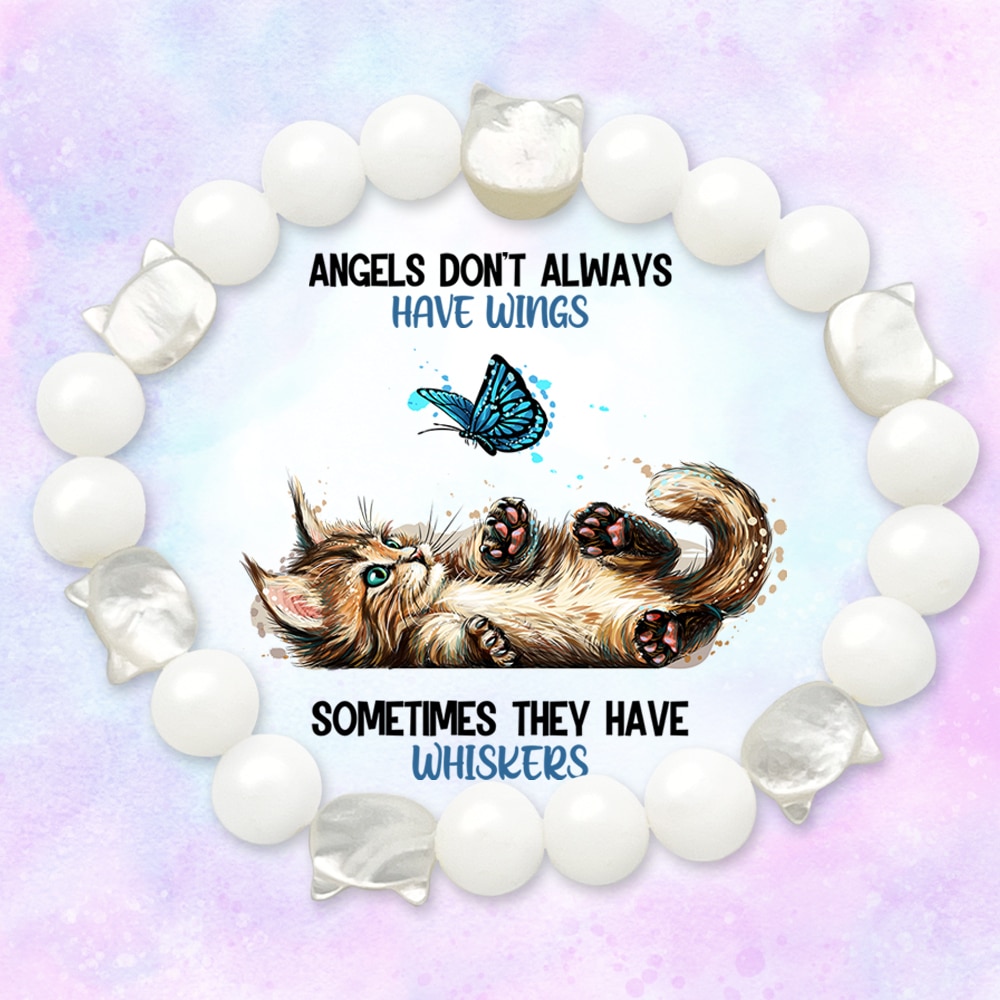 “Angel’s Don’t Have Wings Sometimes They Have Whiskers”  Memorial Bracelet