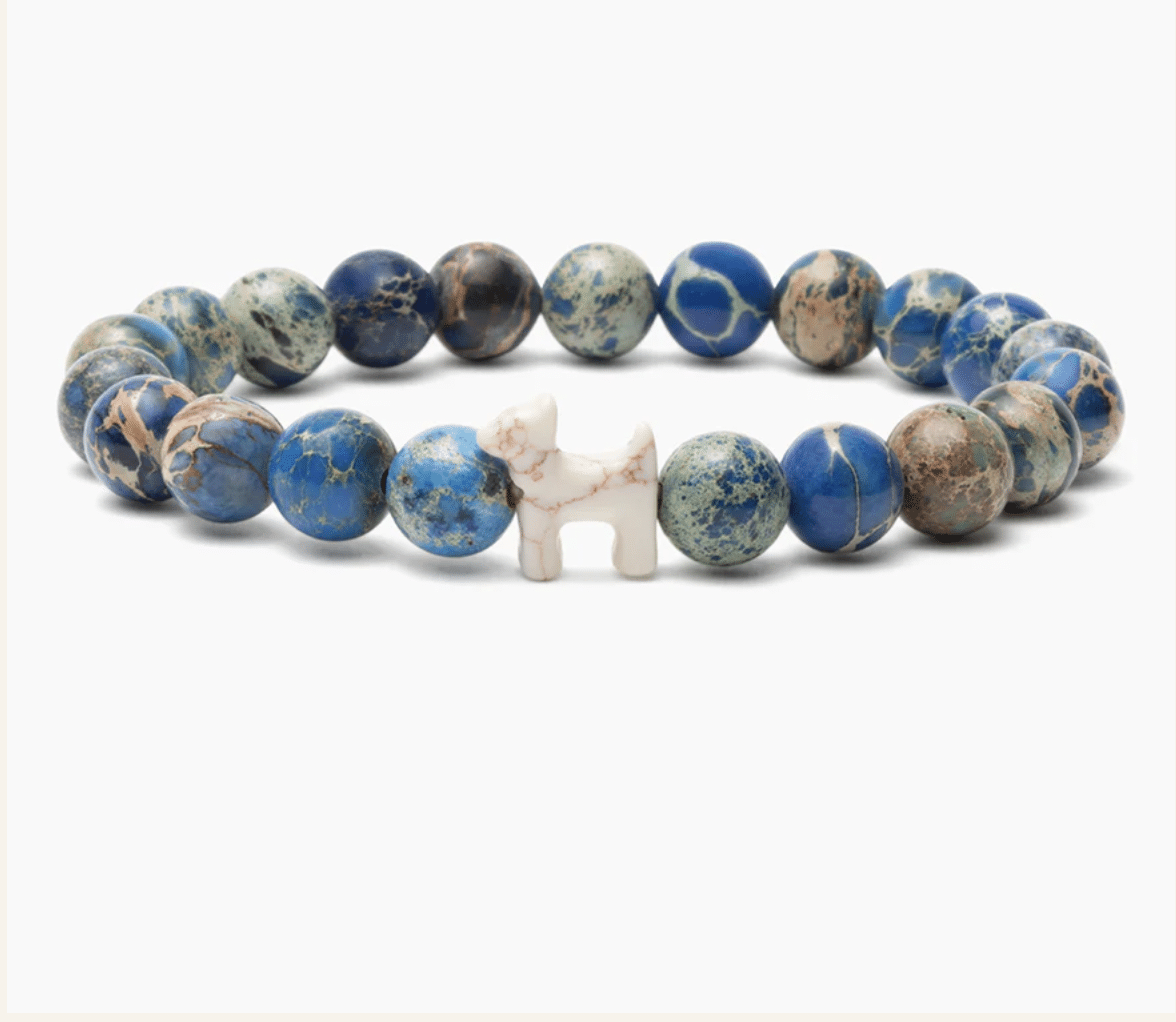STRĀ Dog Beaded Bracelet- Imperial Turquoise Bracelet- Donates 10 Meals to Help Feed Hungry Stray Dogs